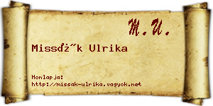 Missák Ulrika névjegykártya